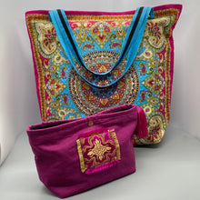 Load image into Gallery viewer, Ethnic print cotton &amp; linen tote
