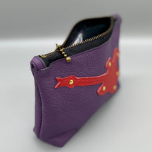 Load image into Gallery viewer, Purple leather guitar pouch
