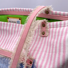 Load image into Gallery viewer, Pink and white stripe tote
