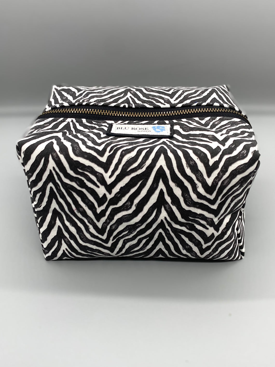 Zebra print vanity bag