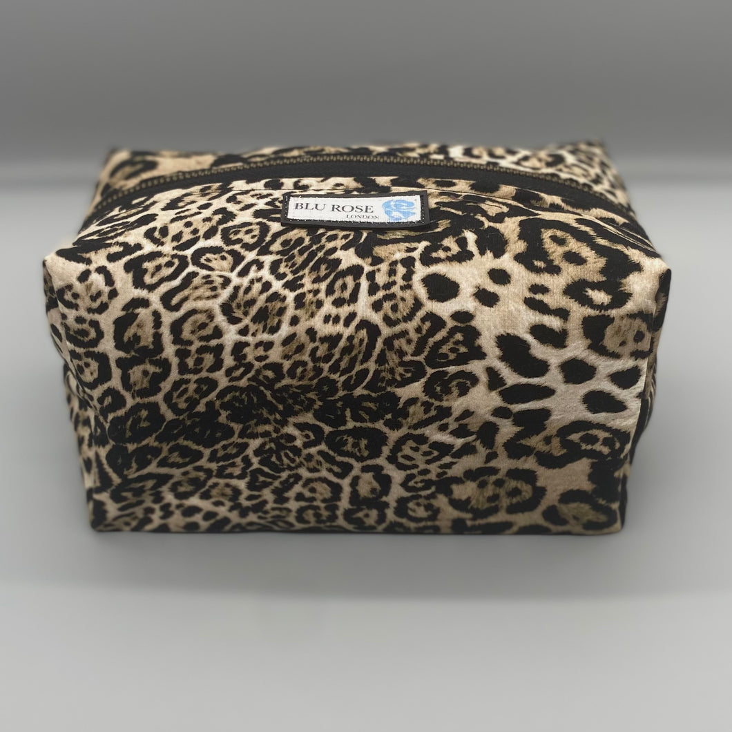 Leopard print vanity bag