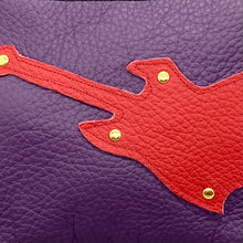 Load image into Gallery viewer, Purple leather guitar pouch
