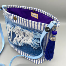 Load image into Gallery viewer, Blue and white stripe pouch
