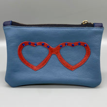 Load image into Gallery viewer, Blue leather glasses pouch
