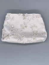 Load image into Gallery viewer, Vintage white silk and hand beaded pouch bag
