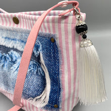 Load image into Gallery viewer, Pink and white stripe pouch
