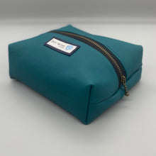 Load image into Gallery viewer, Leather teal vanity bag
