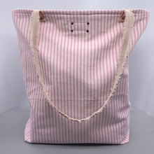 Load image into Gallery viewer, Pink and white stripe tote
