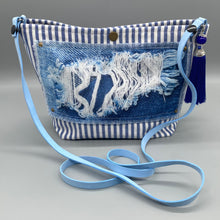 Load image into Gallery viewer, Blue and white stripe pouch
