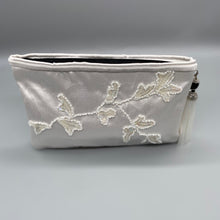 Load image into Gallery viewer, Vintage white silk and hand beaded clutch purse bag
