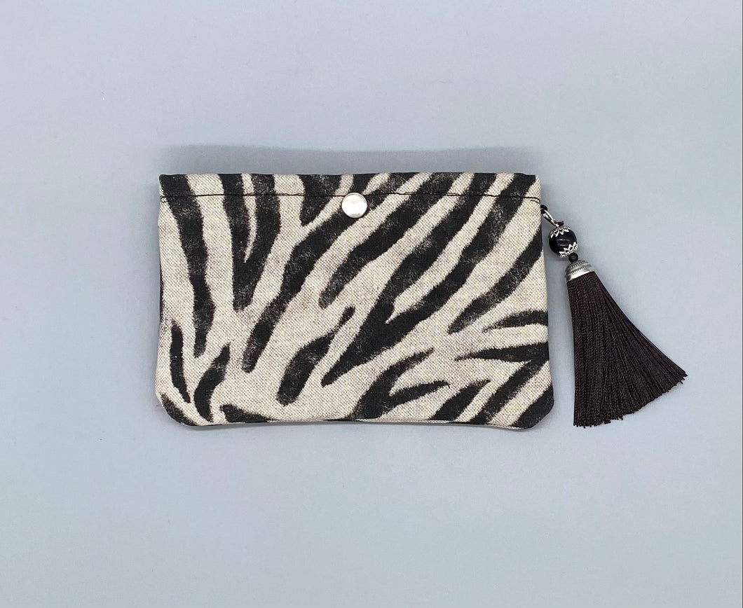 Black and White zebra pouch