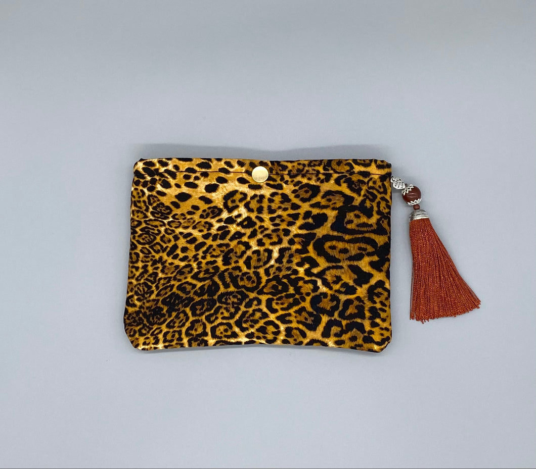 Leopard print pouch