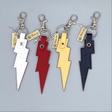 Load image into Gallery viewer, Leather coloured lightning bolt bag charms
