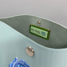 Load image into Gallery viewer, Pale blue sapphire rose vegan bag
