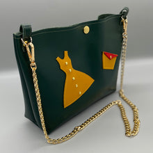 Load image into Gallery viewer, Forest green vegan bag
