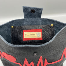 Load image into Gallery viewer, Black leather / red leather heartbeat bag
