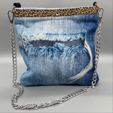 Load image into Gallery viewer, Hand painted digital denim lip bag
