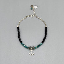 Load image into Gallery viewer, Silver &amp; bead anchor bracelet
