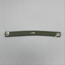 Load image into Gallery viewer, Khaki army green leather and silver &#39;Love&#39; bracelet
