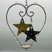 Load image into Gallery viewer, Khaki leather star key/bag charm
