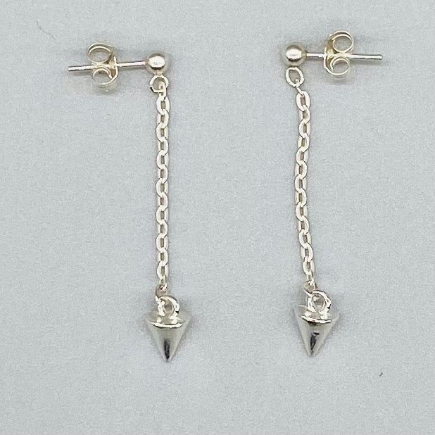 Sterling silver chain with stud drop earrings