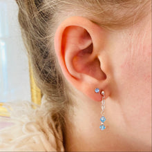 Load image into Gallery viewer, Blue swarovski crystal drop earrings
