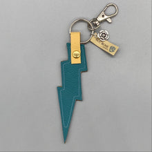 Load image into Gallery viewer, Leather coloured lightning bolt bag charms
