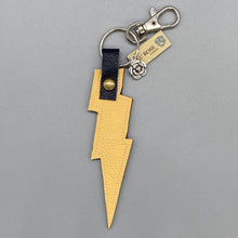 Load image into Gallery viewer, Leather coloured lightning bolt bag charms
