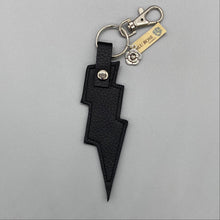 Load image into Gallery viewer, Leather lightning bolt bag keyring/charm
